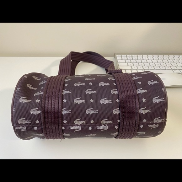 LACOSTE Rare Lacoste Print Medium Roll Bag, PURPLE - Picture 4 of 7